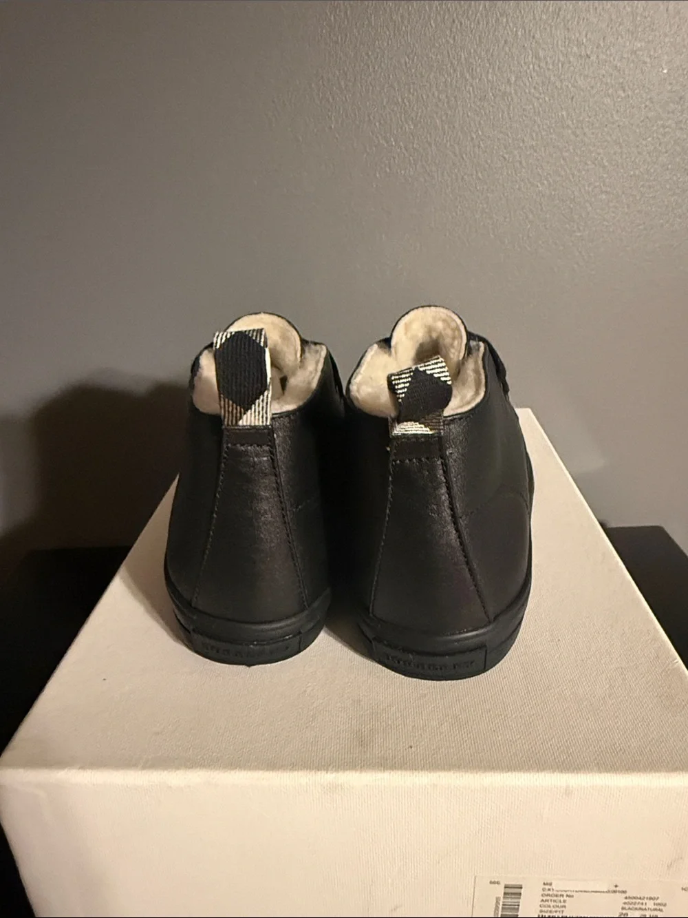 Burberry Black Kids Leather Lace-Up Shoes